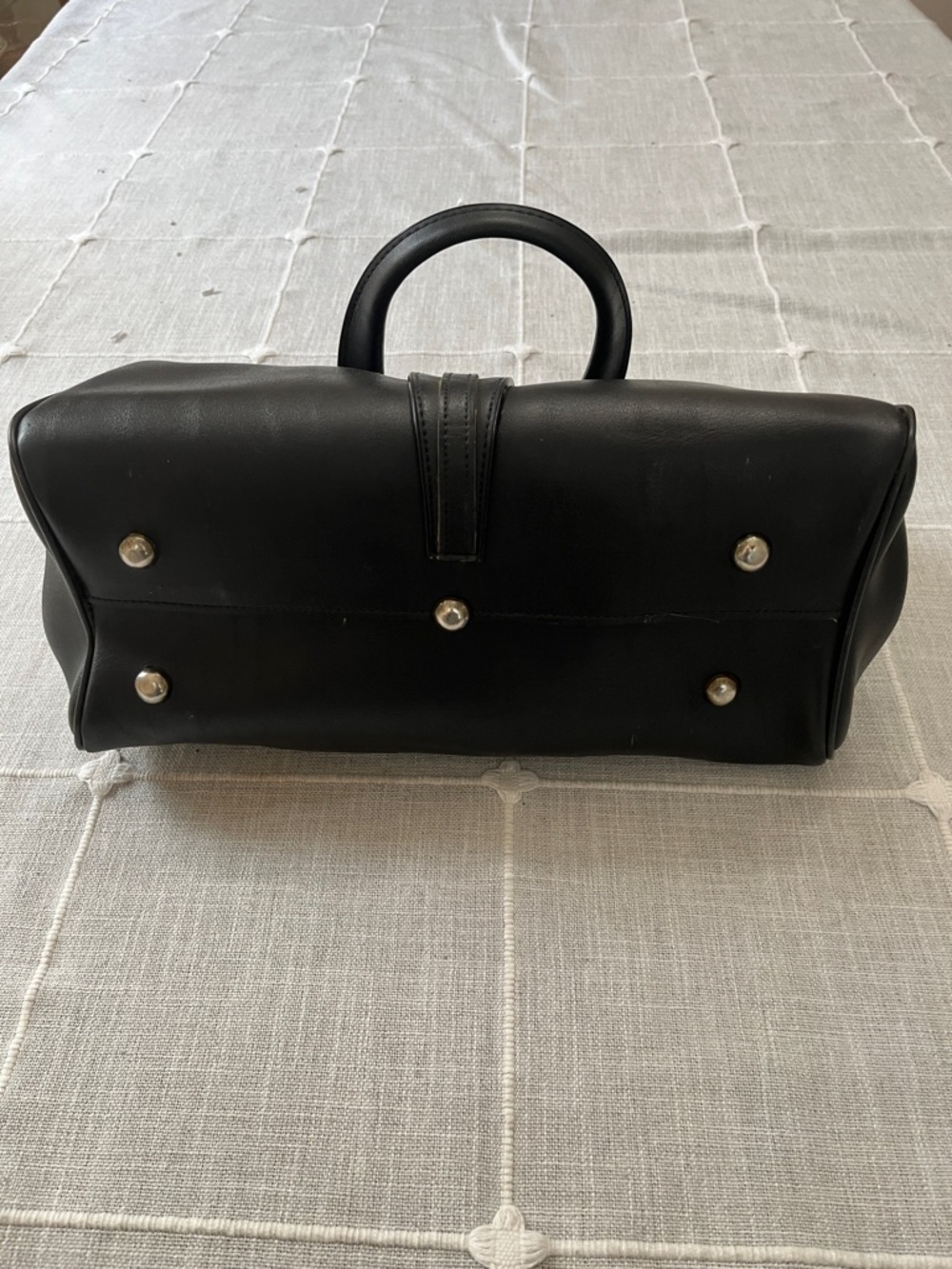 VINTAGE MID 1960’S Black Structured Satchel Bag - women - Picture 3 of 7